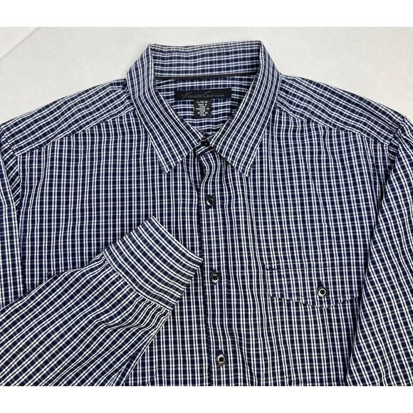 Kenneth Cole New York Other - Kenneth Cole New York‎ Men's Dress Shirt Size Large 16.5 Blue Check Long Sleeve